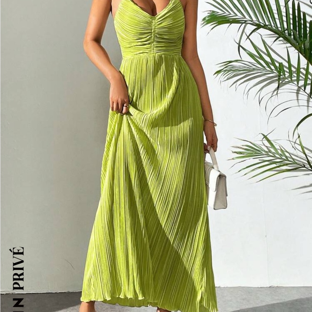 Green Pleated Sundress